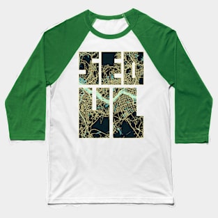 Seoul, South Korea City Map Typography - Summer Baseball T-Shirt